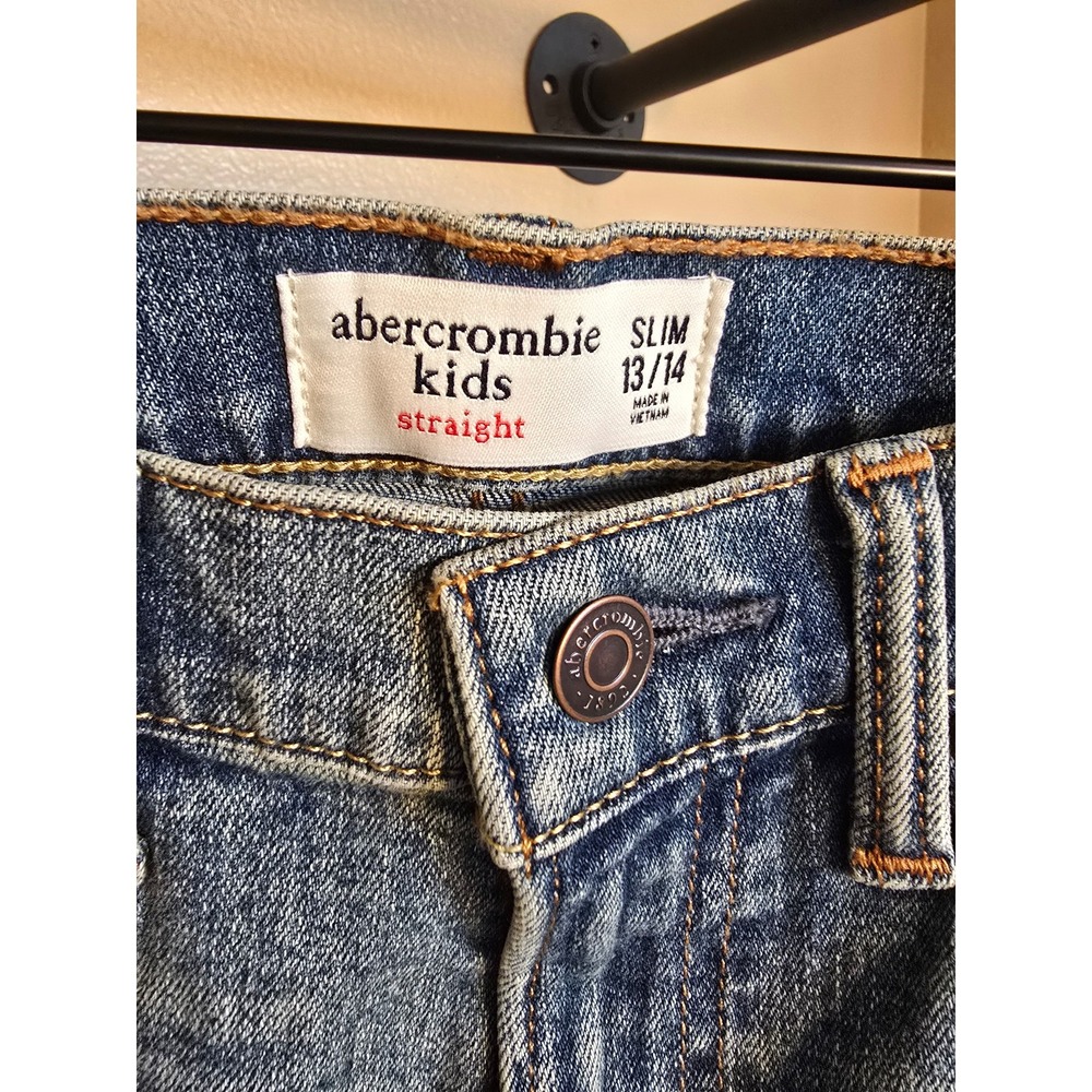Abercrombie kids NWT straight slim fit jeans size 13/14 - Picture 2 of 8